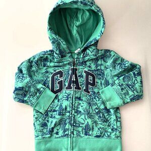 GAP TODDLER FULL ZIP TOPICAL DINOSAUR HOODIE